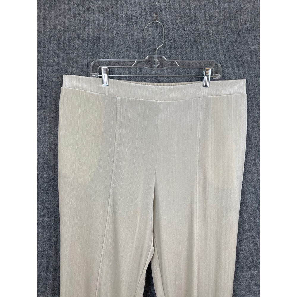 LuLaRoe Luxe Wide Leg Pants Womens XL Champagne Beige Excellent Shimmer Pleated - Picture 2 of 10